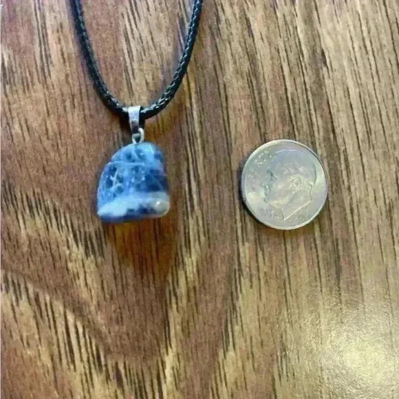 Genuine Indigo Sodalite Stone Pendant Necklace - Picture 2 of 5
